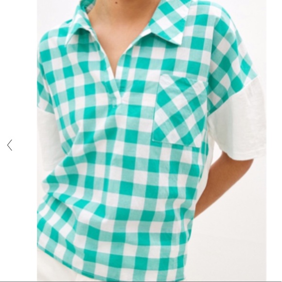 NWT Anthropologie Golda Gingham Tie-back Top. Size medium - Picture 7 of 7